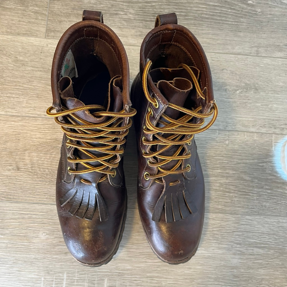 Vintage 70s Dayton Boots Steel Toe Work Boots Vibram Sole Made in Canada Men 9.5 - Picture 6 of 12